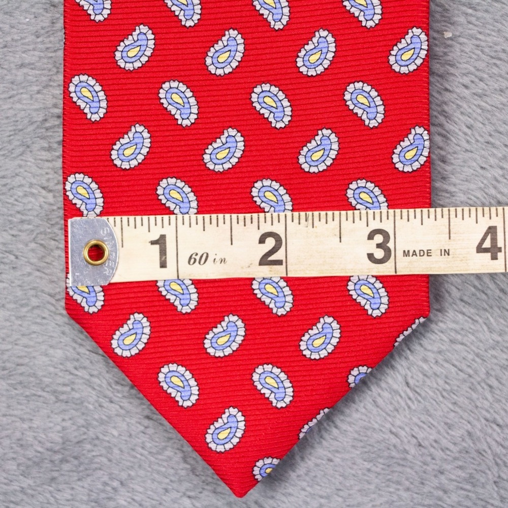 Robert Talbott Mens Red‎ Paisley Neck Tie 100% Silk USA EUC - Picture 7 of 8